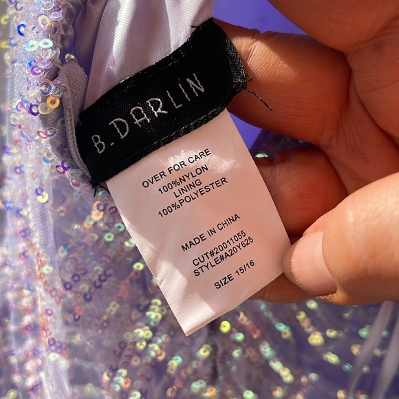 B. Darlin - Juniors' Purple Sequin Prom Gown - Size 15/16 - Picture 14 of 16